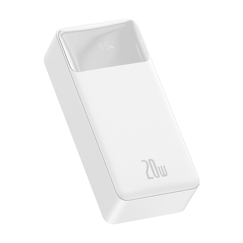 Externí baterie / power bank BASEUS - 2x USB + USB-C - LCD displej - 30000 mAh - bílá 2 Externí baterie / power bank BASEUS - 2x USB + USB-C - LCD displej - 30000 mAh - bílá - Obrázek 2