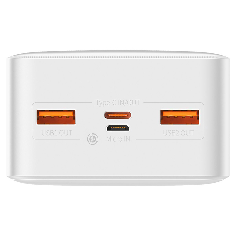 Externí baterie / power bank BASEUS - 2x USB + USB-C - LCD displej - 30000 mAh - bílá 6 Externí baterie / power bank BASEUS - 2x USB + USB-C - LCD displej - 30000 mAh - bílá - Obrázek 6