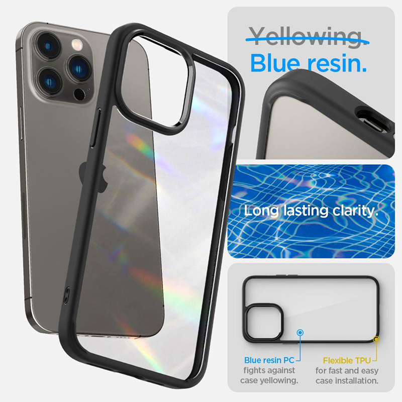 Kryt SPIGEN Ultra Hybrid pro Apple iPhone 14 Pro - plastový / gumový - průhledný / černý 2 Kryt SPIGEN Ultra Hybrid pro Apple iPhone 14 Pro - plastový / gumový - průhledný / černý - Obrázek 2