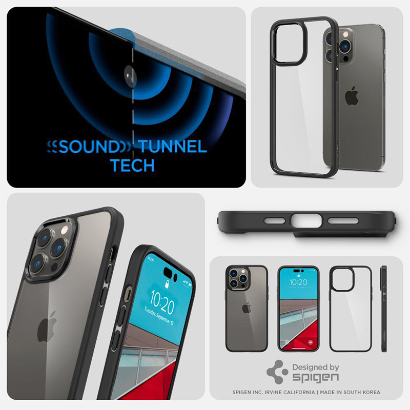 Kryt SPIGEN Ultra Hybrid pro Apple iPhone 14 Pro - plastový / gumový - průhledný / černý 5 Kryt SPIGEN Ultra Hybrid pro Apple iPhone 14 Pro - plastový / gumový - průhledný / černý - Obrázek 5