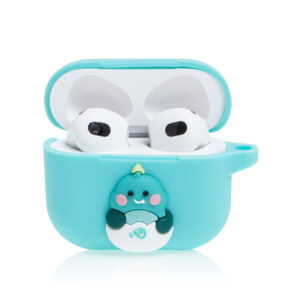 pouzdro pro apple airpods pro karabina silikonove zelene dinosaurus