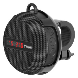 Reproduktor Bluetooth + držák na kolo - zobrazení rychlosti - AUX / SD vstup - odolný - černý