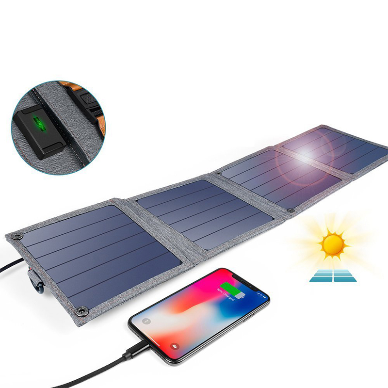 Solární nabíječka CHOETECH pro Apple a další zařízení 14W - USB-A (5V / 2,4A) - mini - skládací - šedá 4 Solární nabíječka CHOETECH pro Apple a další zařízení 14W - USB-A (5V / 2,4A) - mini - skládací - šedá - Obrázek 4