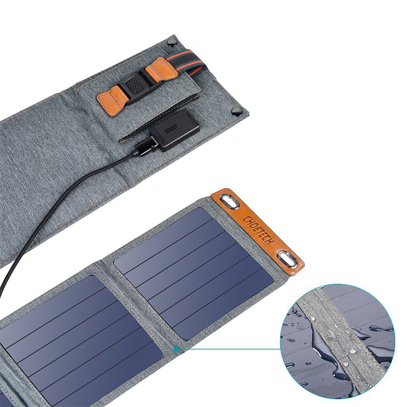 Solární nabíječka CHOETECH pro Apple a další zařízení 14W - USB-A (5V / 2,4A) - mini - skládací - šedá 7 Solární nabíječka CHOETECH pro Apple a další zařízení 14W - USB-A (5V / 2,4A) - mini - skládací - šedá - Obrázek 7