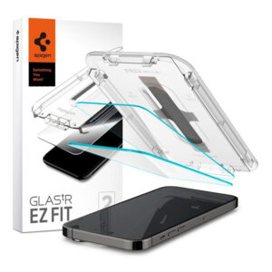 tvrzene sklo tempered glass spigen pro apple iphone 14 pro max instalacni ramecek 2 5d sada 2 kusu