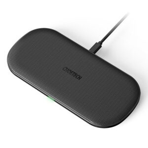 2v1 bezdrátová nabíječka / podložka Qi CHOETECH pro Apple iPhone / AirPods - 5x cívka - černá