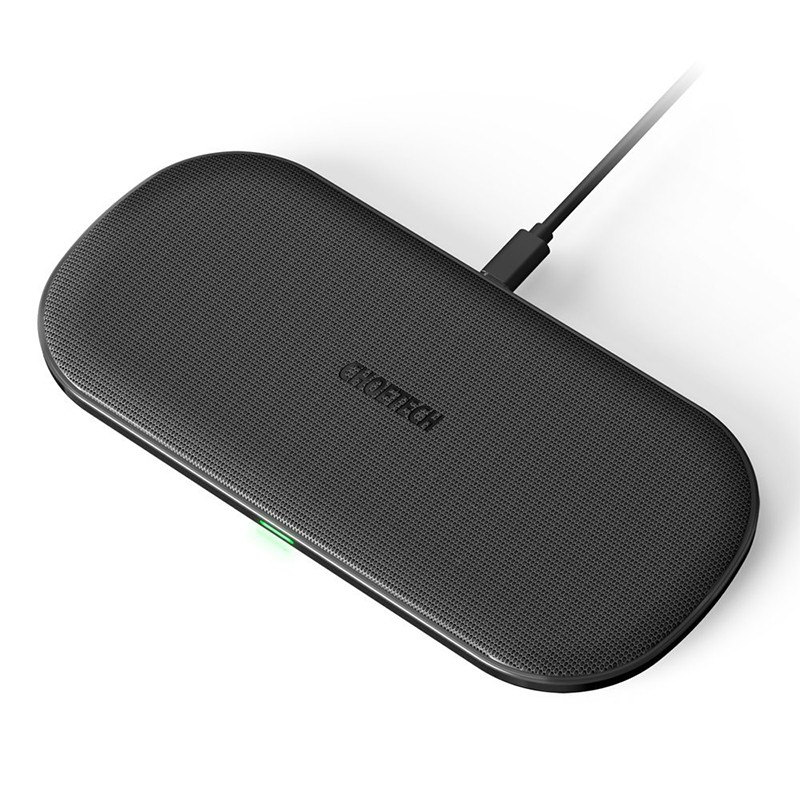 2v1 bezdrátová nabíječka / podložka Qi CHOETECH pro Apple iPhone / AirPods - 5x cívka - černá 1 2v1 bezdrátová nabíječka / podložka Qi CHOETECH pro Apple iPhone / AirPods - 5x cívka - černá