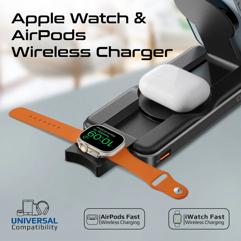 Externí baterie / Power Bank PROMATE Fold - MagSafe + Watch + AirPods - 10000 mAh - černá 6 Externí baterie / Power Bank PROMATE Fold - MagSafe + Watch + AirPods - 10000 mAh - černá - Obrázek 6