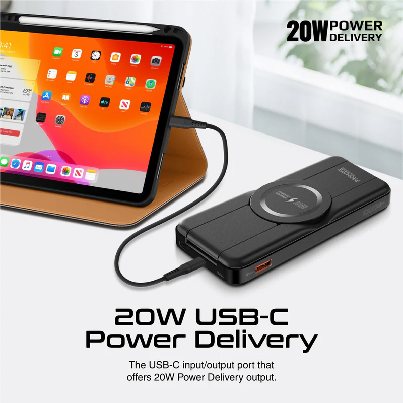 Externí baterie / Power Bank PROMATE Fold - MagSafe + Watch + AirPods - 10000 mAh - černá 7 Externí baterie / Power Bank PROMATE Fold - MagSafe + Watch + AirPods - 10000 mAh - černá - Obrázek 7