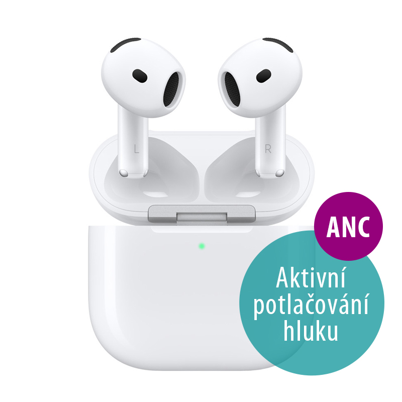 Originální Apple AirPods 4 (2024) s aktivním potlačením hluku (MXP93ZM/A) - bílá 1 Originální Apple AirPods 4 (2024) s aktivním potlačením hluku (MXP93ZM/A) - bílá