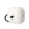 Pouzdro KARL LAGERFELD pro Apple AirPods Pro (2022) - hlava Choupette - silikonové - bílé - Image 2