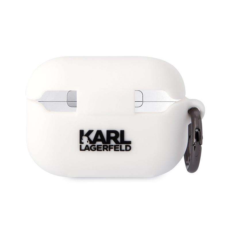 Pouzdro KARL LAGERFELD pro Apple AirPods Pro (2022) - hlava Karla - silikonové - bílé 3 Pouzdro KARL LAGERFELD pro Apple AirPods Pro (2022) - hlava Karla - silikonové - bílé - Obrázek 3