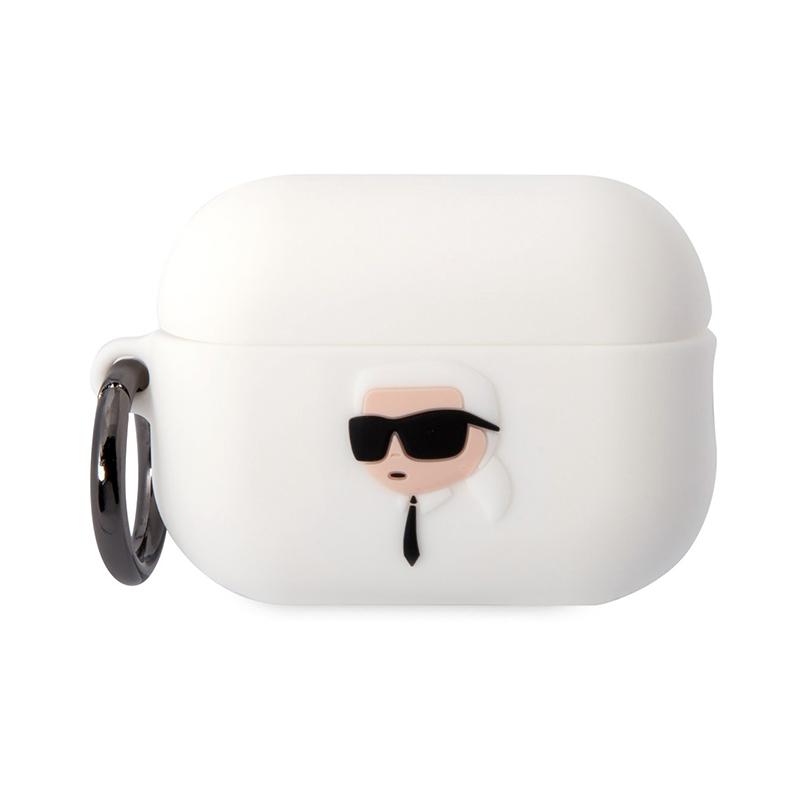 Pouzdro KARL LAGERFELD pro Apple AirPods Pro (2022) - hlava Karla - silikonové - bílé 1 Pouzdro KARL LAGERFELD pro Apple AirPods Pro (2022) - hlava Karla - silikonové - bílé