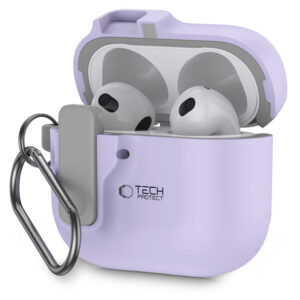 pouzdro tech protect slim pro apple airpods 4 karabina plastove levandulove fialove