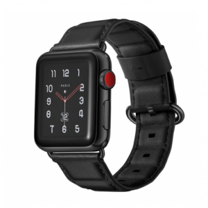 Luxusní kožený řemínek pro Apple Watch - Černý Barva: Černá
