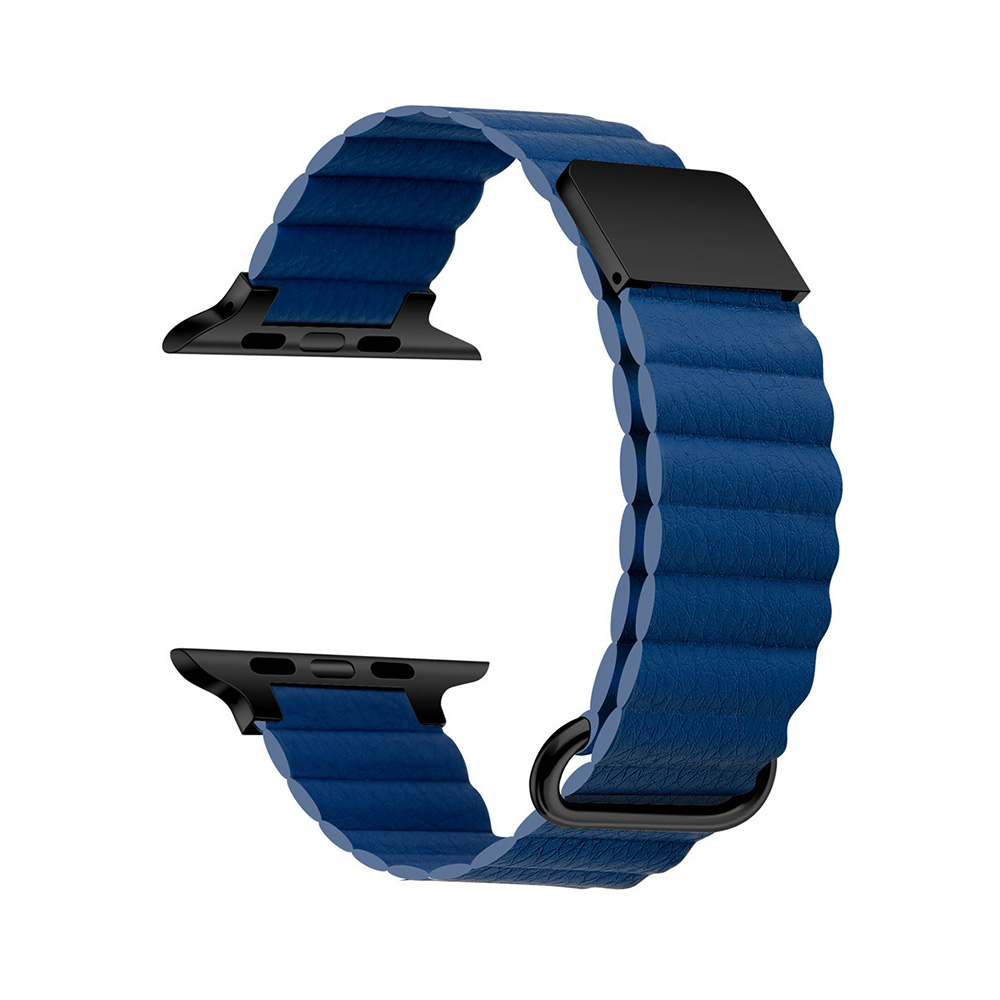 Stylový kožený řemínek s magnetem pro Apple Watch - Tmavě modrý Barva: Tmavě modrá, Velikost: 38/40/41mm 1 Stylový kožený řemínek s magnetem pro Apple Watch - Tmavě modrý Barva: Tmavě modrá