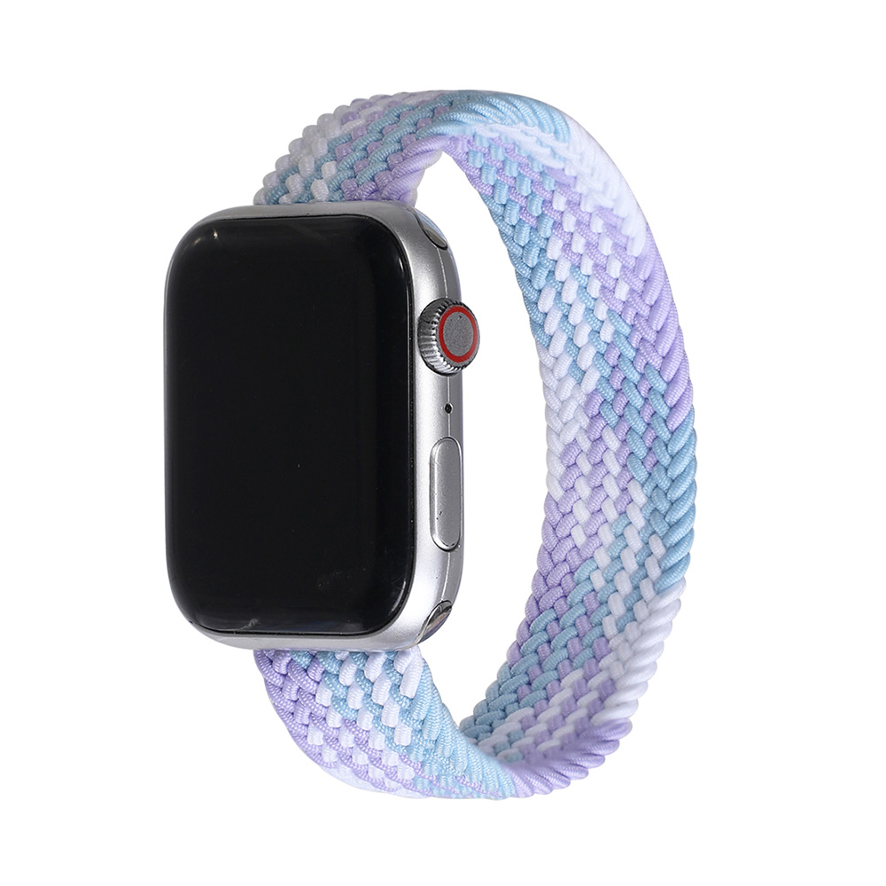 Pletený navlékací řemínek pro Apple Watch - Pastelový Barva: Bílo-fialová, Velikost: 38/40/41mm, Obvod zápěstí: M (střední obvod zápěstí) 2 Obvod zápěstí: S (menší obvod zápěstí)