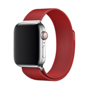 Elegantní řemínek pro Apple Watch v milánském stylu - Červený Barva: Červená