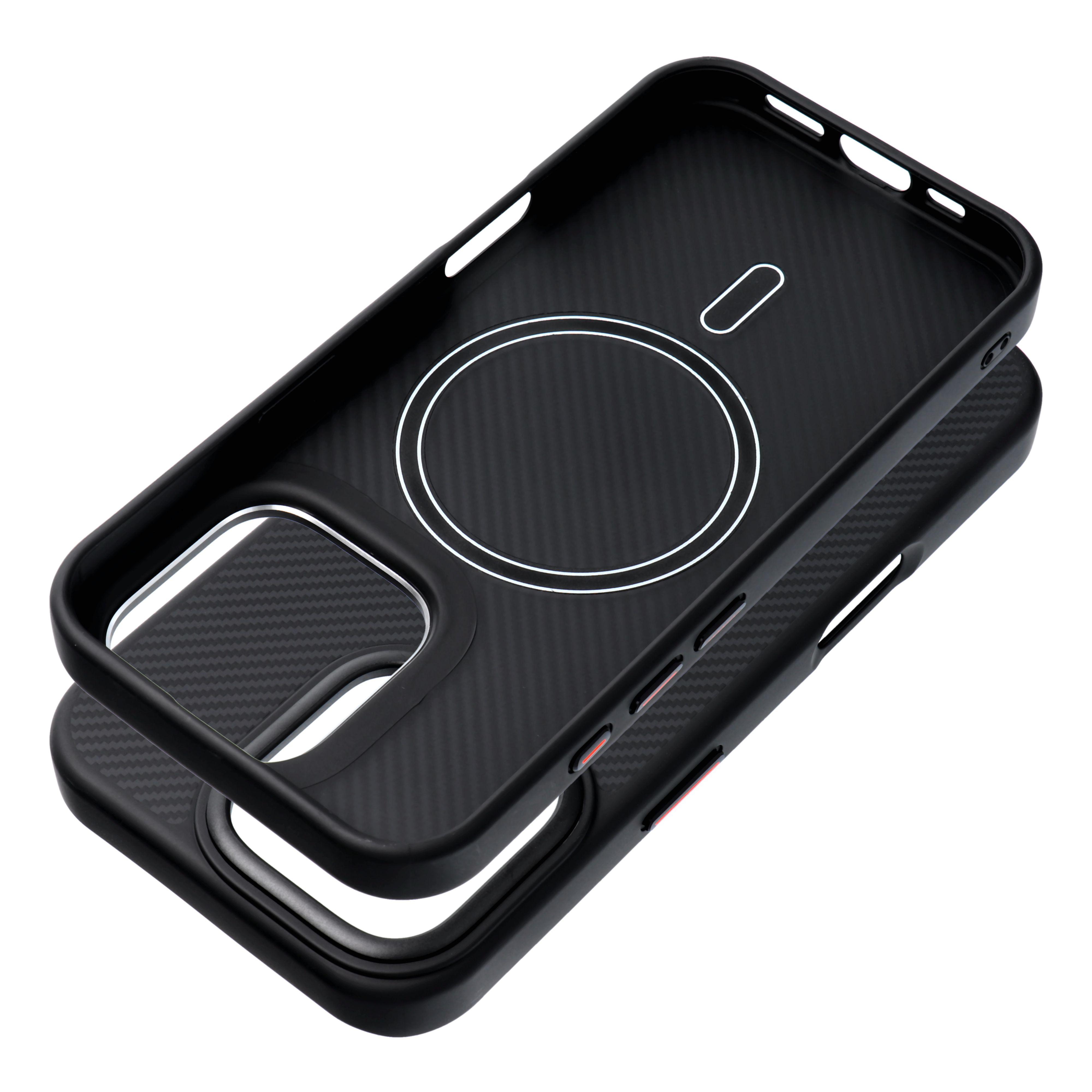 Kryt CARBON Elite pro Apple iPhone 17 - MagSafe kompatibilní - gumový / karbonový - černý 2 Kryt CARBON Elite pro Apple iPhone 17 - MagSafe kompatibilní - gumový / karbonový - černý - Obrázek 2