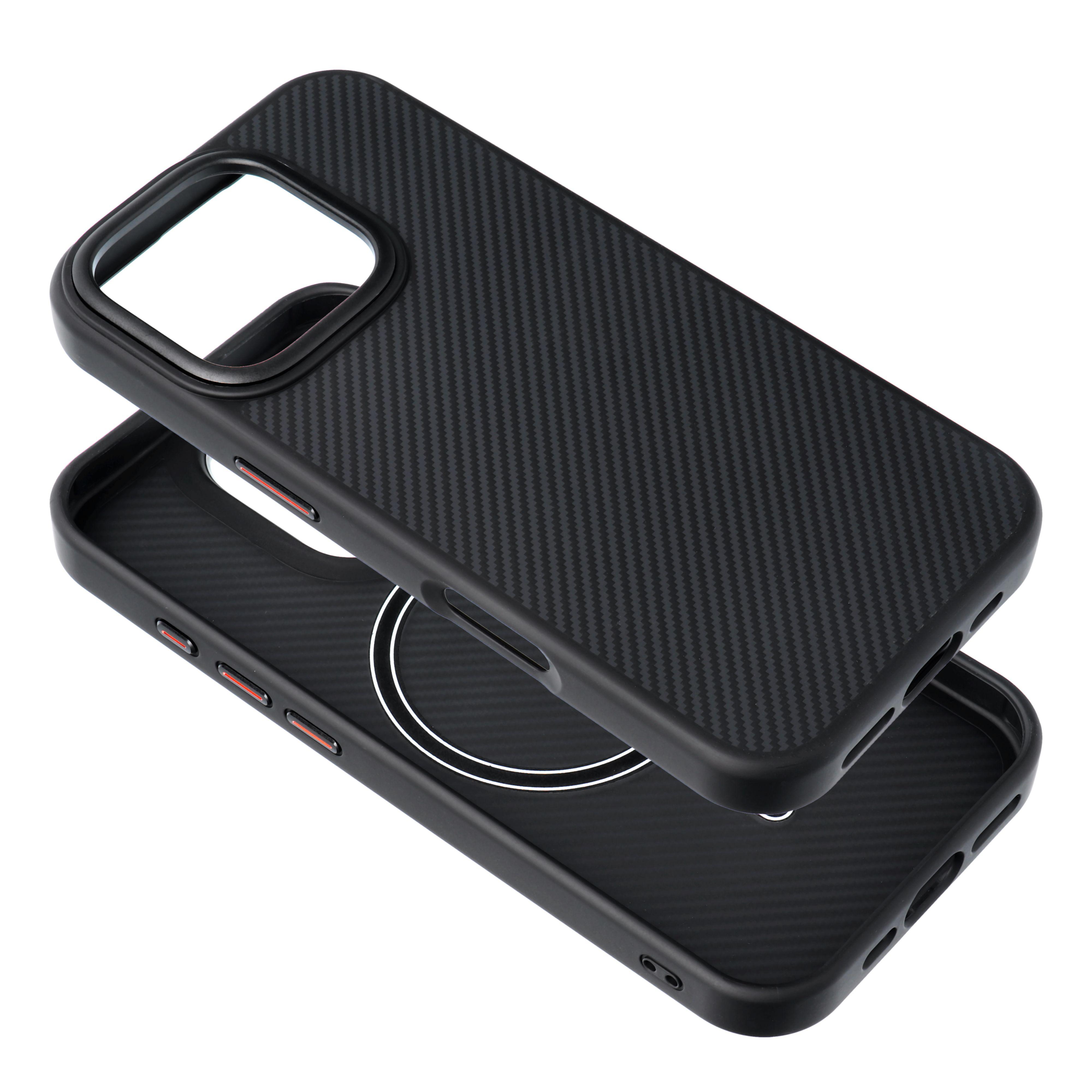 Kryt CARBON Elite pro Apple iPhone 17 - MagSafe kompatibilní - gumový / karbonový - černý 3 Kryt CARBON Elite pro Apple iPhone 17 - MagSafe kompatibilní - gumový / karbonový - černý - Obrázek 3