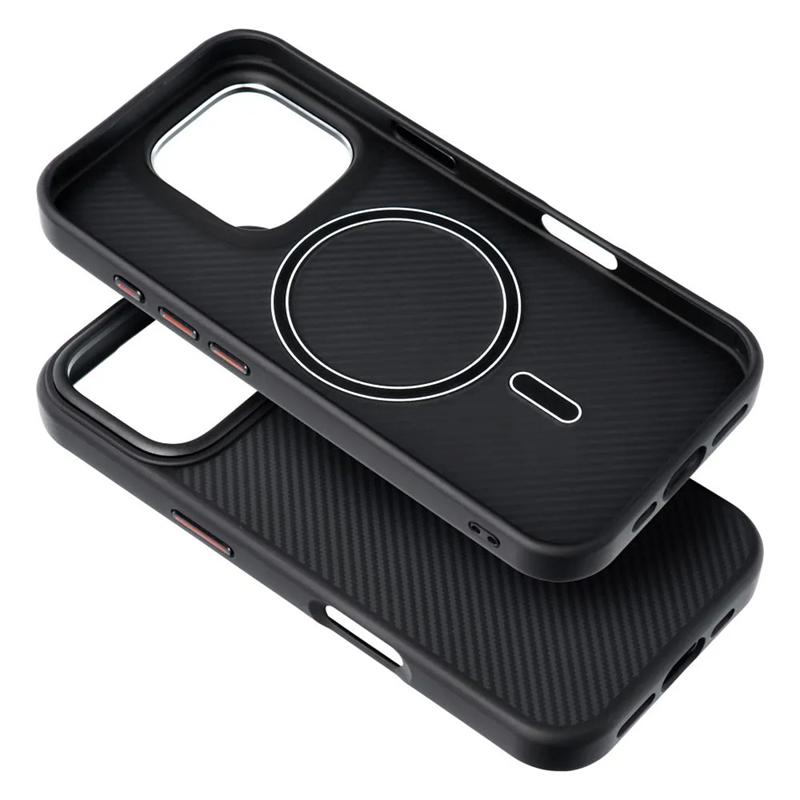 Kryt CARBON Elite pro Apple iPhone Air - MagSafe kompatibilní - gumový / karbonový - černý 6 Kryt CARBON Elite pro Apple iPhone Air - MagSafe kompatibilní - gumový / karbonový - černý - Obrázek 6