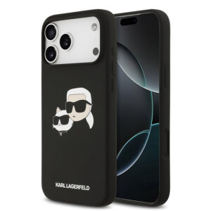 Kryt KARL LAGERFELD pro Apple iPhone 17 Pro Max - podp. MagSafe - silikonový - černý